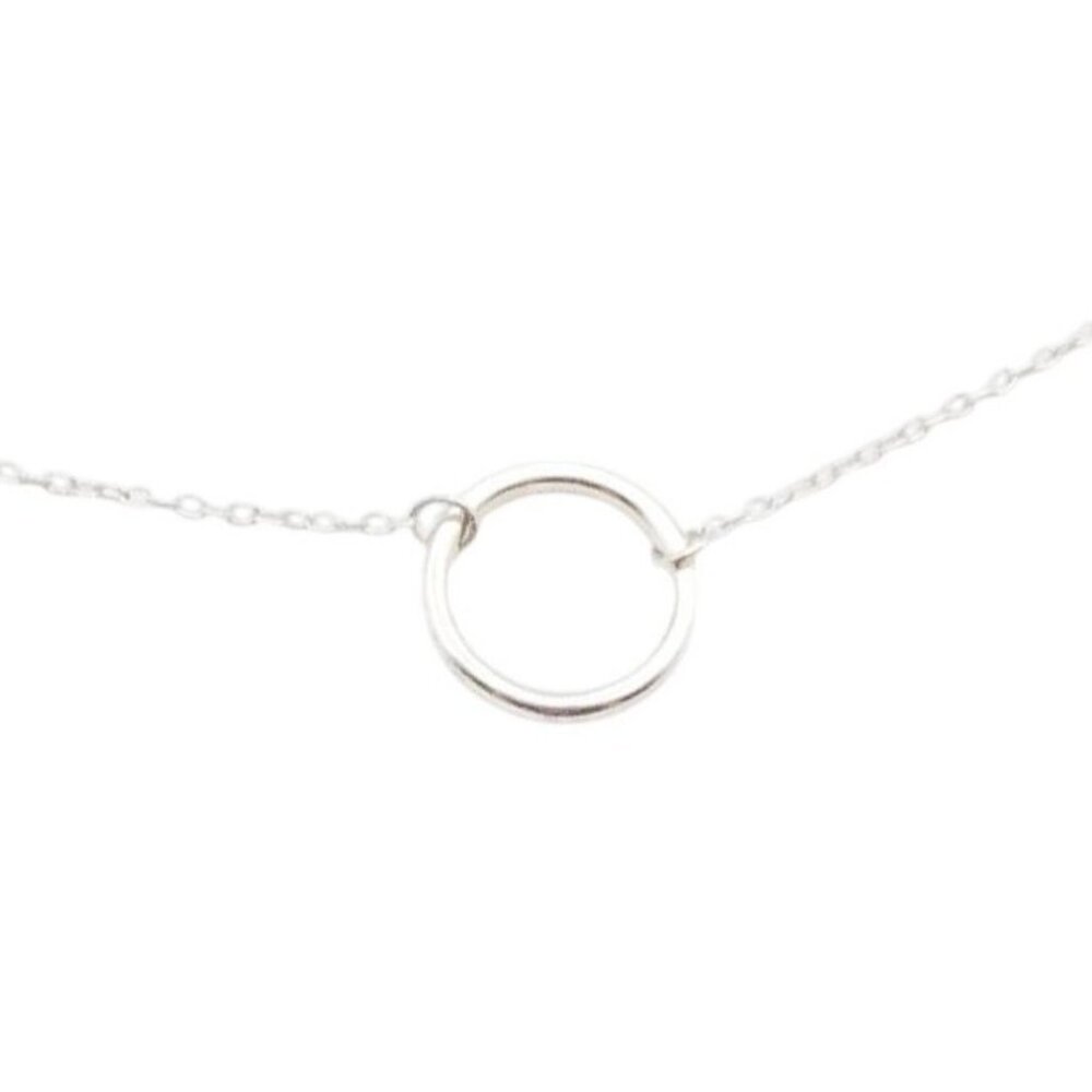 Sterling Silver Karma Circle Necklace – Adjustable 16.5 to 18.5 Inches